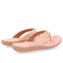 Chinelo Rasteiro Couro Laranja Claro