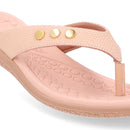 Chinelo Rasteiro Couro Laranja Claro