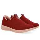 Tênis Slip On Elastano Canelado Vermelho