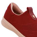 Tênis Slip On Elastano Canelado Vermelho