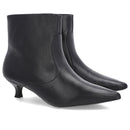 Bota Bico Fino Salto Kitten Preta Couro
