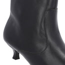Bota Bico Fino Salto Kitten Preta Couro