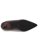 Bota Bico Fino Salto Kitten Marrom Couro