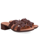 Tamanco Maxi Tressê Couro Marrom