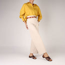 Tamanco Maxi Tressê Couro Marrom