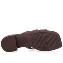 Tamanco Maxi Tressê Couro Marrom