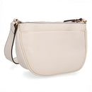 Bolsa Tiracolo Couro Branca Marfim Zíper Frontal