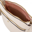 Bolsa Tiracolo Couro Branca Marfim Zíper Frontal