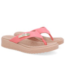 Chinelo Salto Baixo Couro Laranja