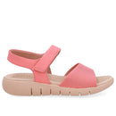 Sandália Salto Plataforma Couro Laranja Fecho-Flex