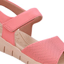 Sandália Salto Plataforma Couro Laranja Fecho-Flex