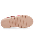 Sandália Salto Plataforma Couro Laranja Fecho-Flex