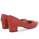 Scarpin Couro Marrom Bico Fino